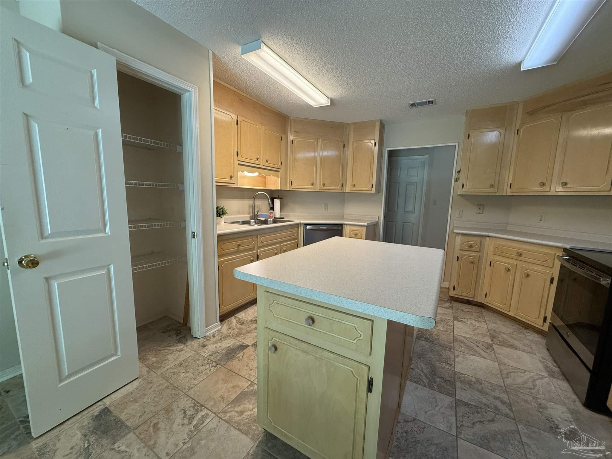 4814 Autumn Drive Pace, FL 32571 - Photo 5 of 52 a kitchen with a sink a refrigerator and cabinets