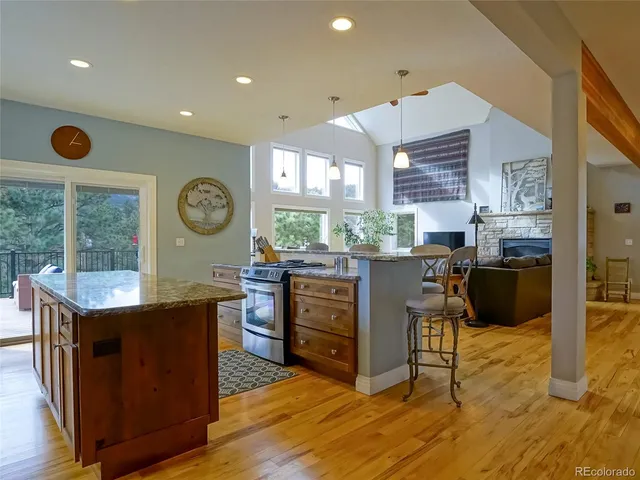 a kitchen with a cabinets and appliances
