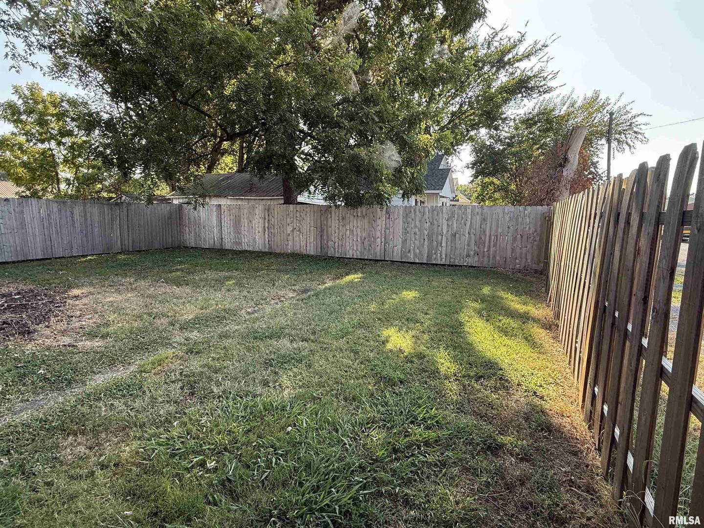 1100 Catherine Street Metropolis, IL 62960 - Photo 50 of 64 a view of a yard with a small cabin and wooden fence
