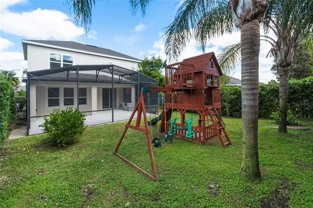 a view of a house with a backyard