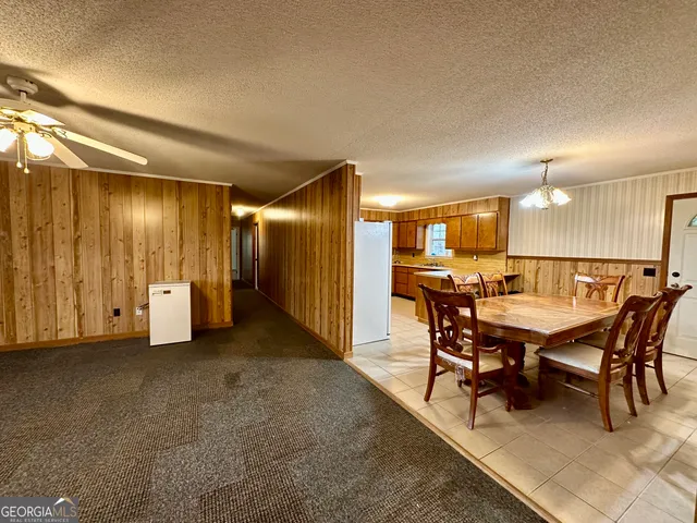 a view of a dining area with furniture