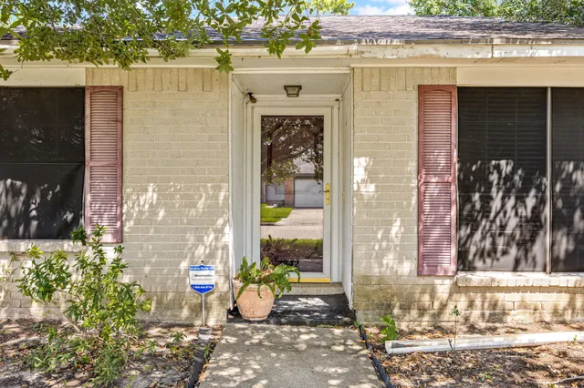 a view of a entryway door front of house
