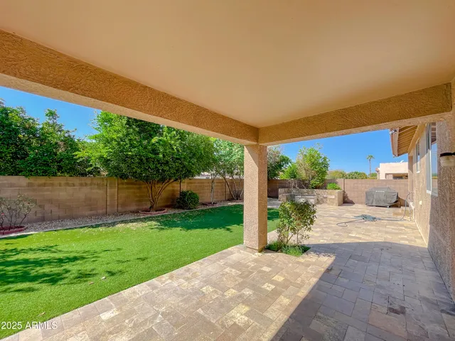 a view of a backyard with a garden and plants