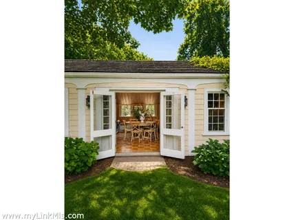 a view of a porch with a yard