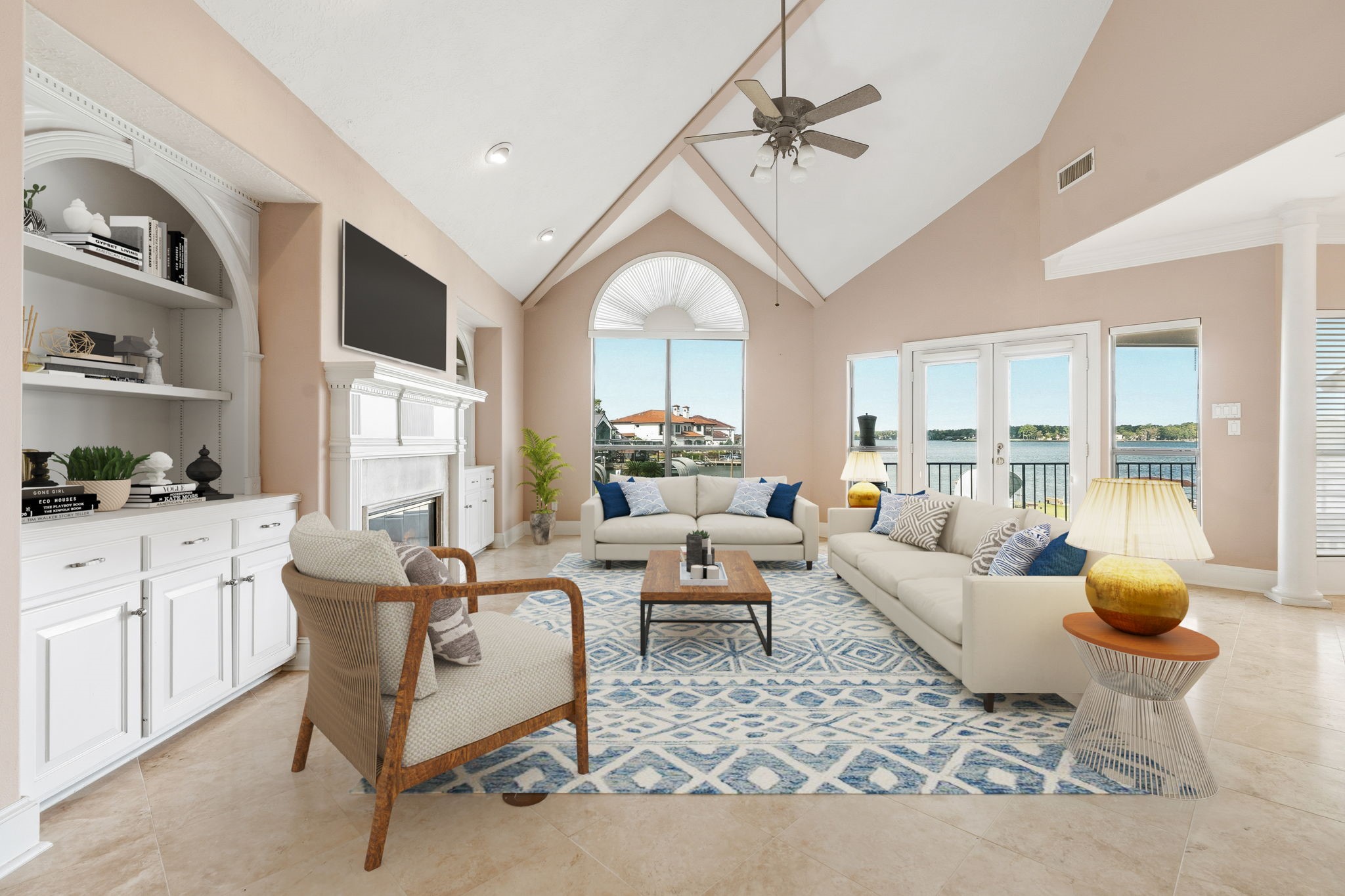 106 Cove Point Montgomery, TX 77356 - Photo 1 of 48 a living room with furniture fireplace and a large window