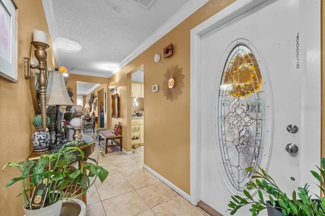 a swimming pool with outdoor seating