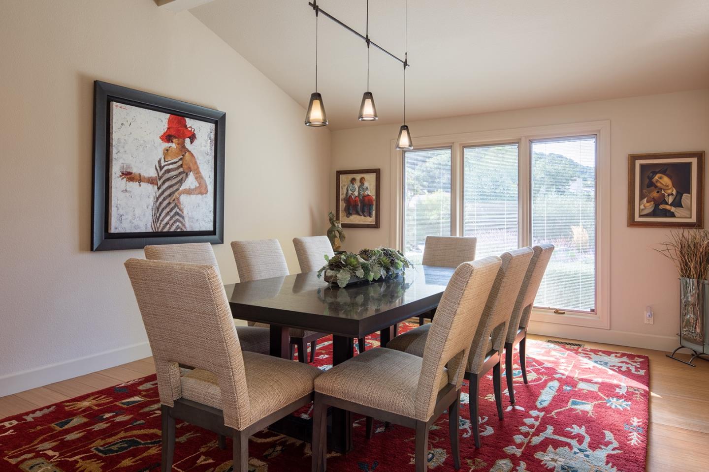 9975 Holt Road Carmel, CA 93923 - Photo 7 of 10 a view of a dining room with furniture window and wooden floor