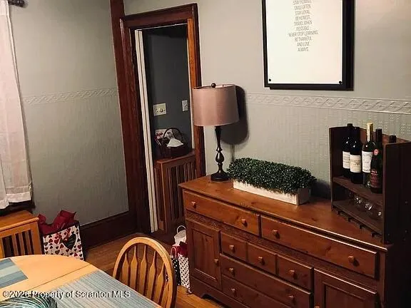 a view of a room with stairs