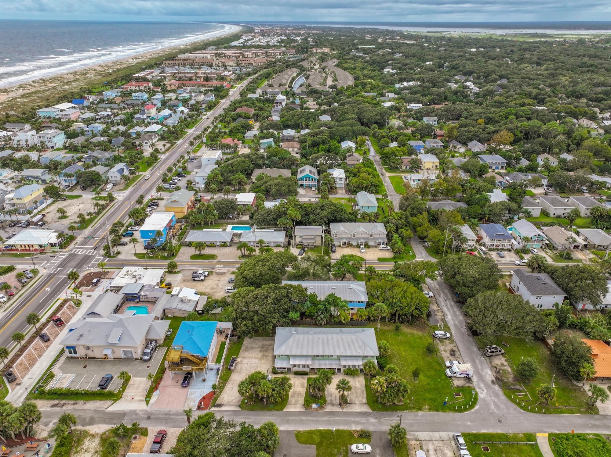 109 1st Street, Unit B St. Augustine, FL 32080 - Photo 50 of 56 an aerial view of residential houses with outdoor space