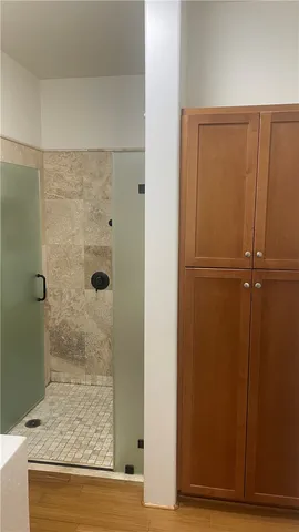 a bathroom with a shower