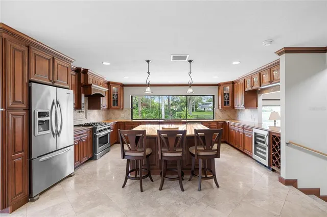 a view of a sink and a table
