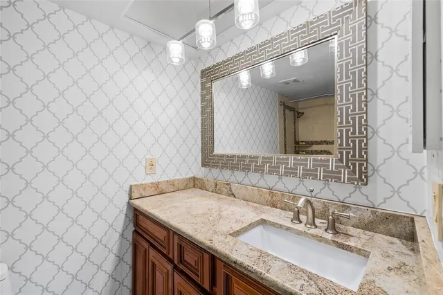 a view of a swimming pool with a garden