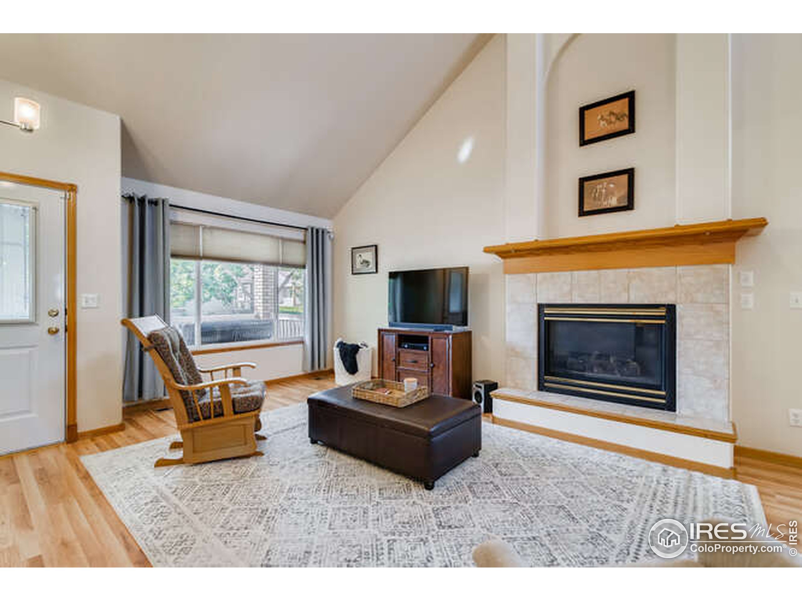 206 Victoria Street Berthoud, CO 80513 - Photo 6 of 29 a living room with furniture and a fireplace