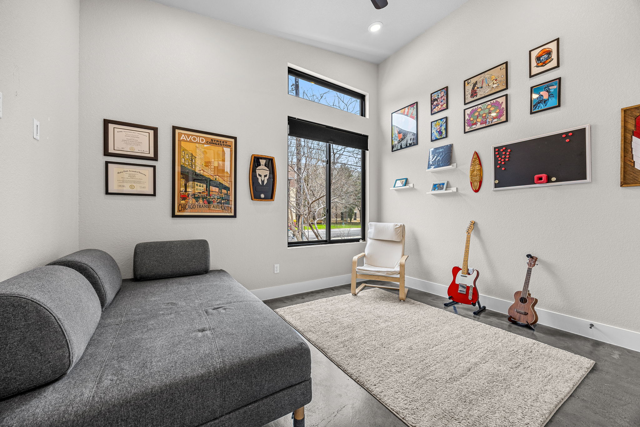 408 Martin Luther King Jr Street Georgetown, TX 78626 - Photo 17 of 35 a bedroom with a bed and a couch