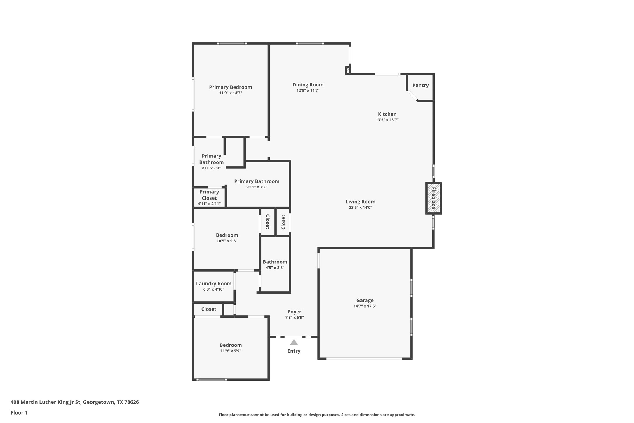 408 Martin Luther King Jr Street Georgetown, TX 78626 - Photo 34 of 35 a picture of a floor plan