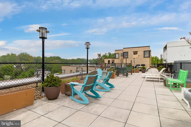 a view of roof deck with patio