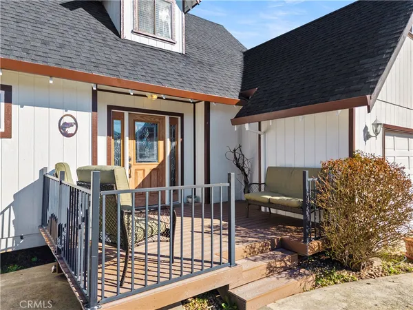 a view of a porch with furniture