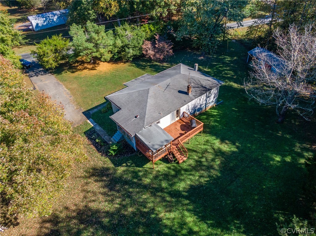 268 Old Sheppards Road Farmville, VA 23901 - Photo 31 of 37 an aerial view of a house with a garden and lake view