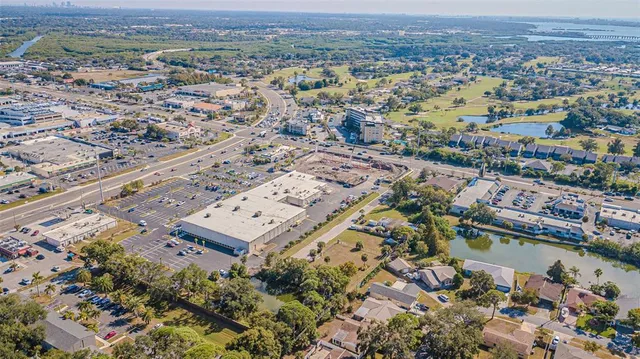 an aerial view of a city