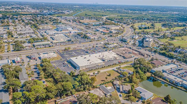 an aerial view of residential building with outdoor space