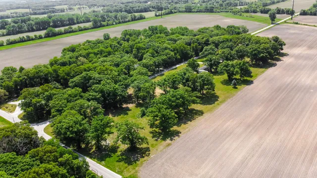 a view of a garden with a lake view