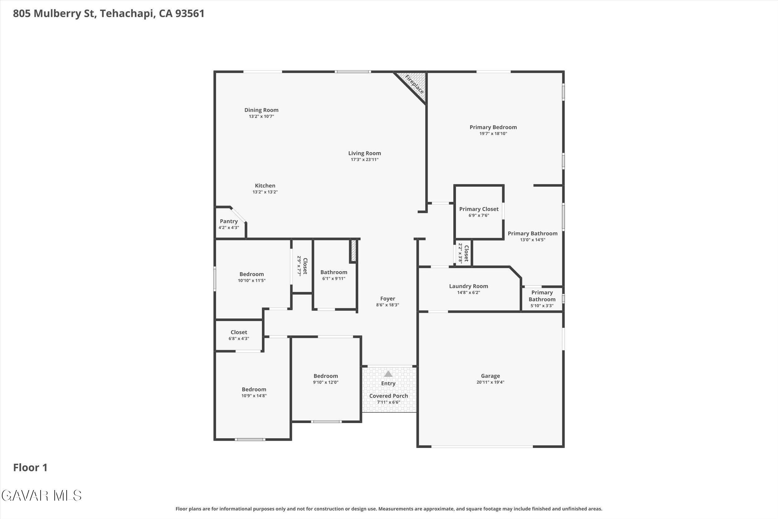 805 Mulberry Street Tehachapi, CA 93561 - Photo 41 of 41 45-Floor-1