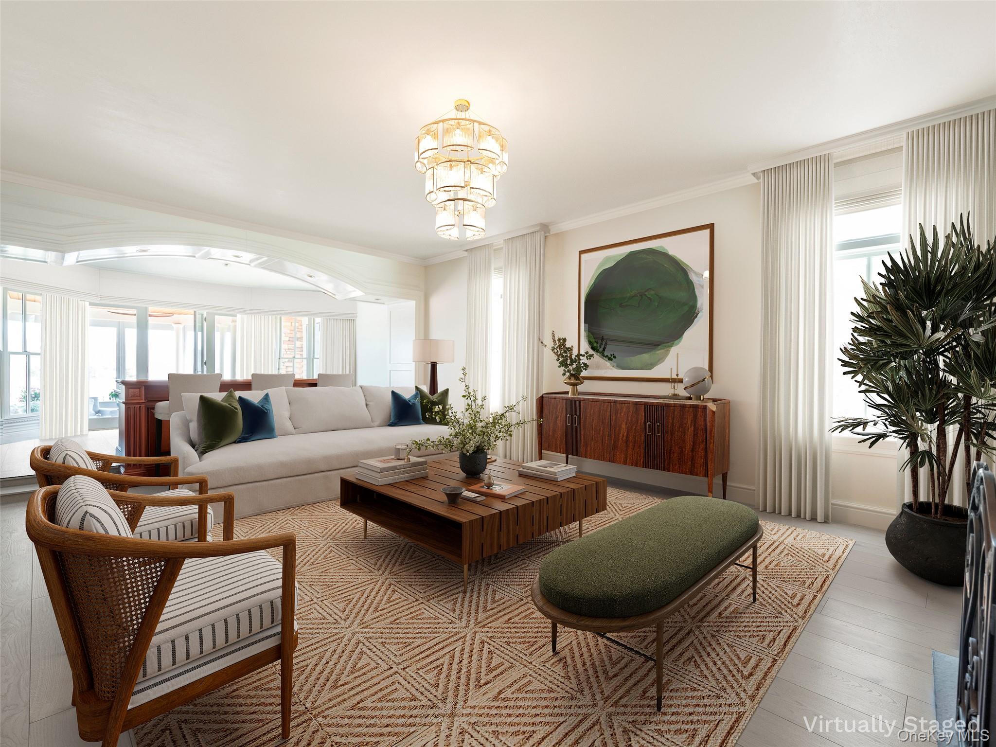 27 True Harbour Way West Islip, NY 11795 - Photo 8 of 26 a living room with furniture a chandelier and a rug