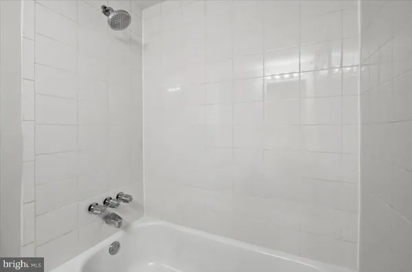 a bathroom with a bathtub