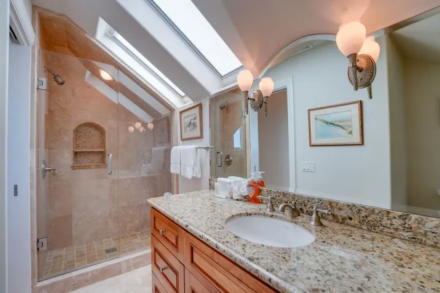 a view of an ocean and beach