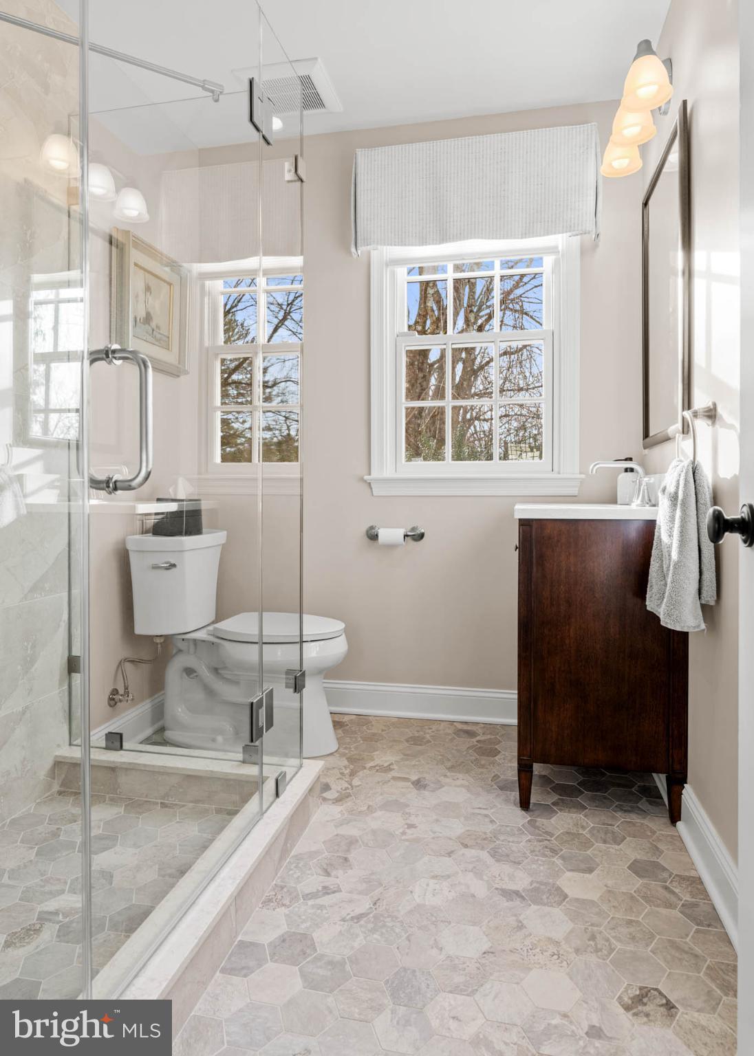 1 Treble Lane Malvern, PA 19355 - Photo 36 of 51 Updated Hall Bath and glass shower.