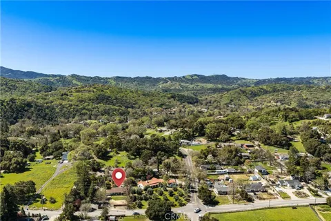an aerial view of a house