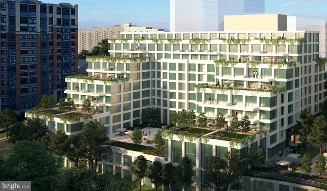 a view of a tall building