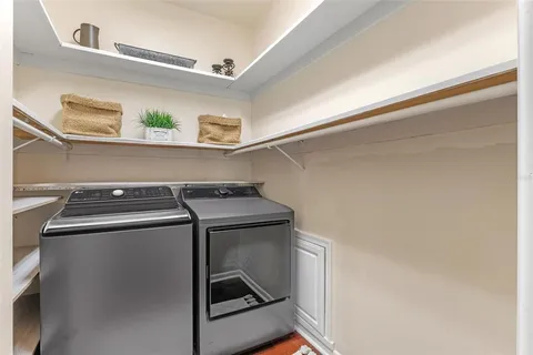 a view of an outdoor space with table and chairs