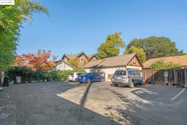 a view of a street with houses