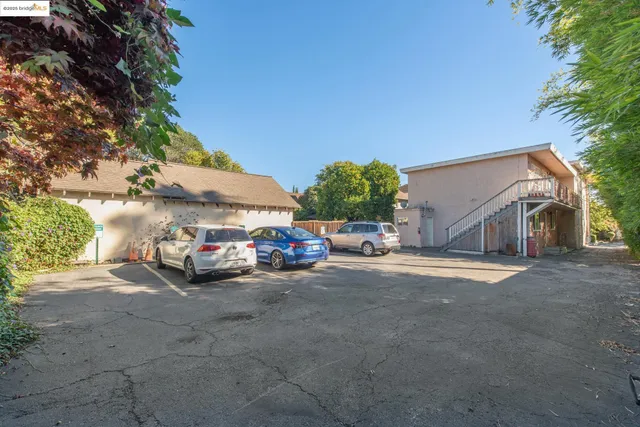 a view of car parked in front of house