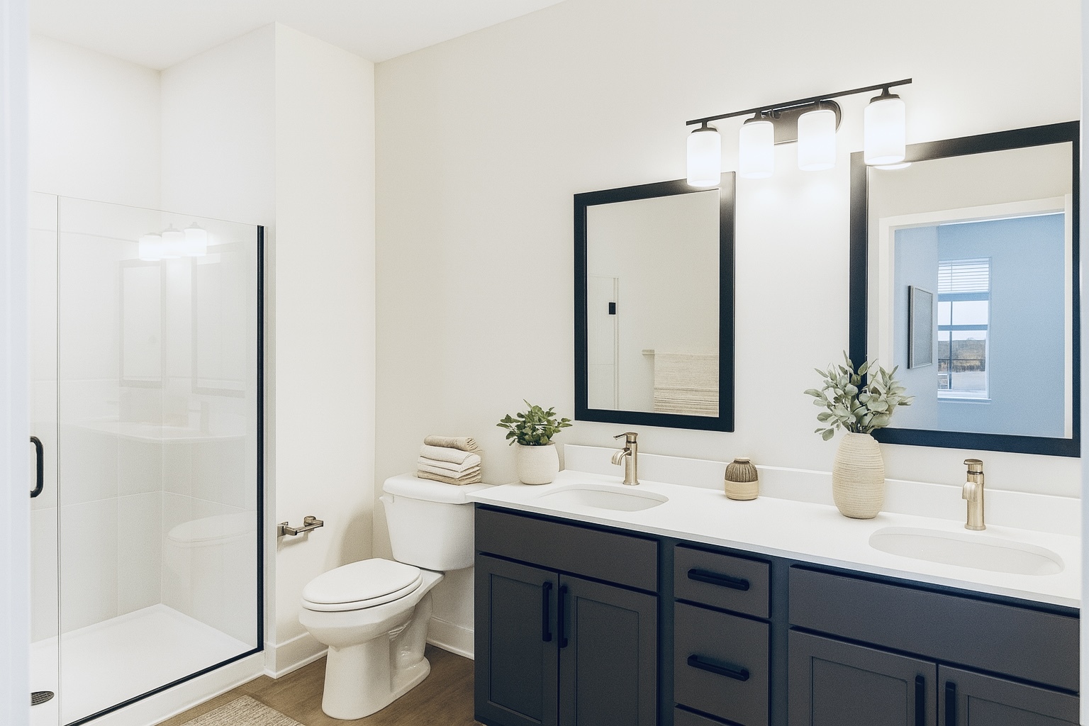 250 McHenry Road, Unit C1 Buffalo Grove, IL 60089 - Photo 11 of 35 a bathroom with a double vanity sink toilet and shower