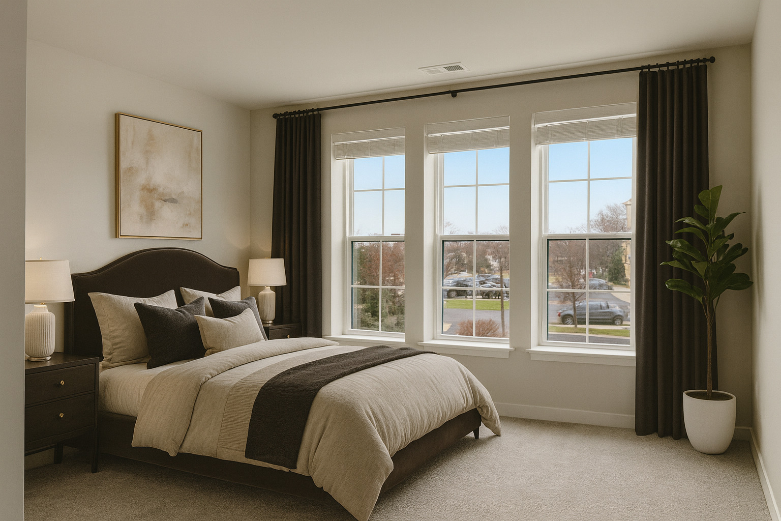 250 McHenry Road, Unit C1 Buffalo Grove, IL 60089 - Photo 8 of 35 a bedroom with a bed and a large window