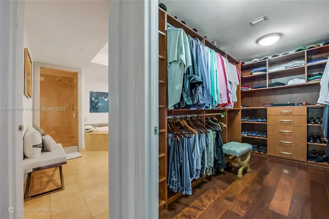 a view of walk in closet