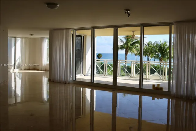 a view of a backyard with plants and palm tree