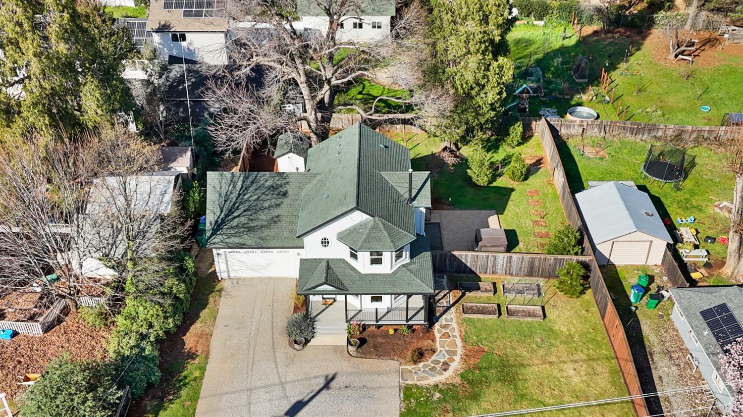 12930 Ridge Road Grass Valley, CA 95945 - Photo 55 of 62 an aerial view of a house with swimming pool and sitting area