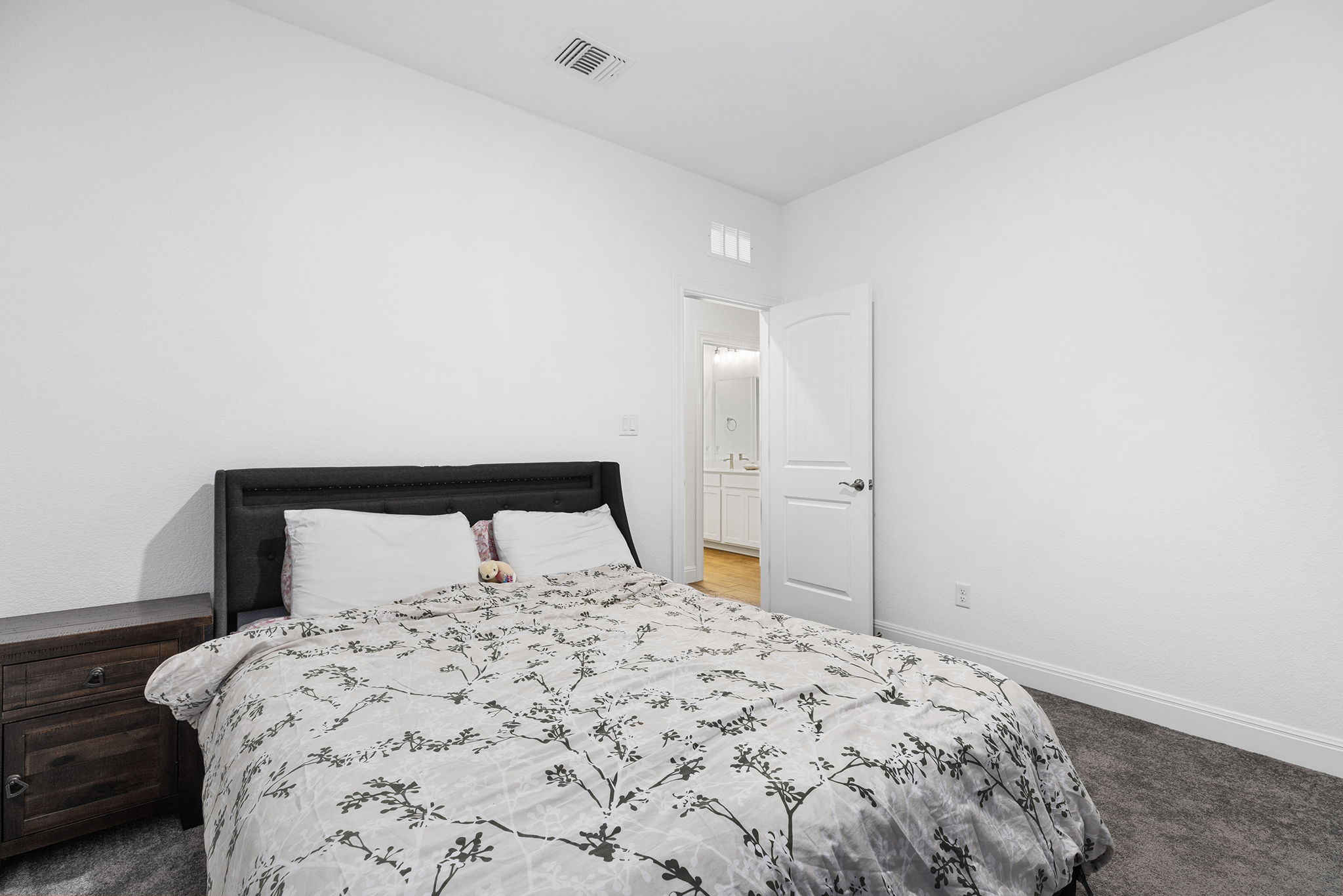 116 Raleigh Drive Georgetown, TX 78633 - Photo 23 of 28 A well-lit bedroom features plush carpeting and convenient access to a private bathroom.