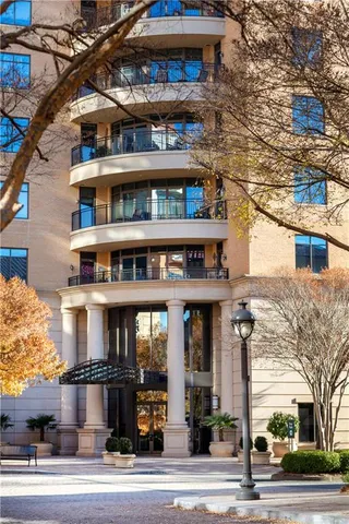 a front view of a building with street