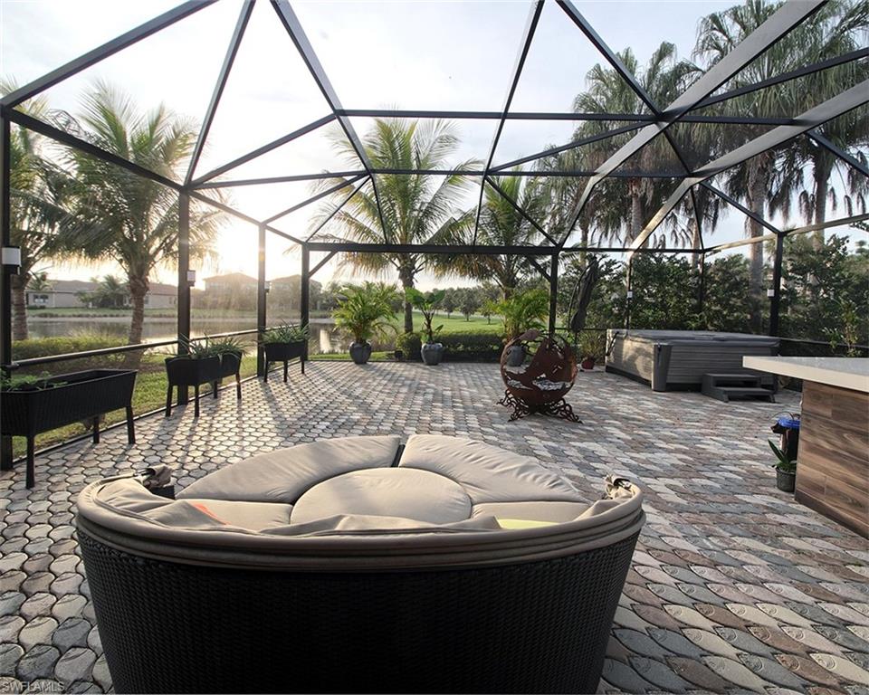 a view of outdoor space with seating