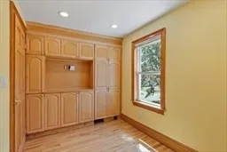 a view of entryway with wooden floor
