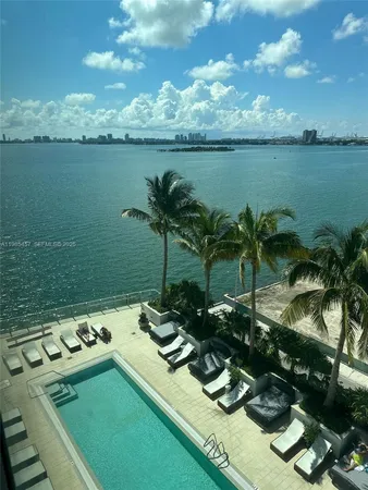 a view of a lake from a terrace