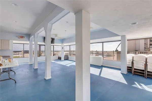 a view of a terrace with a yard