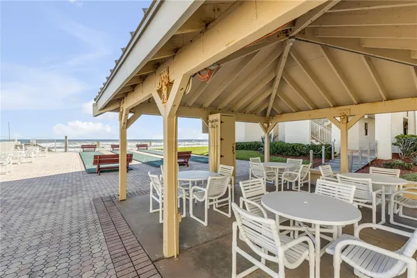 a view of building with an ocean view