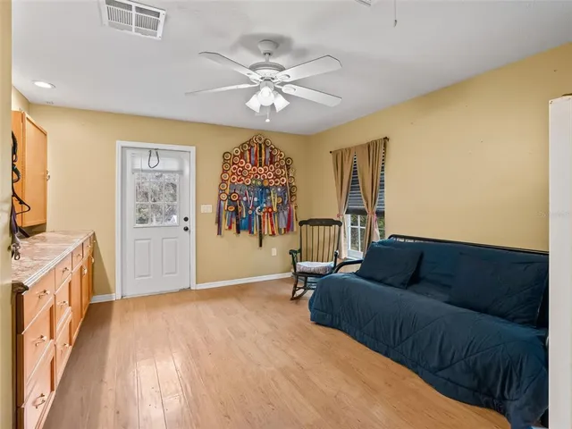 a view of backyard with green space