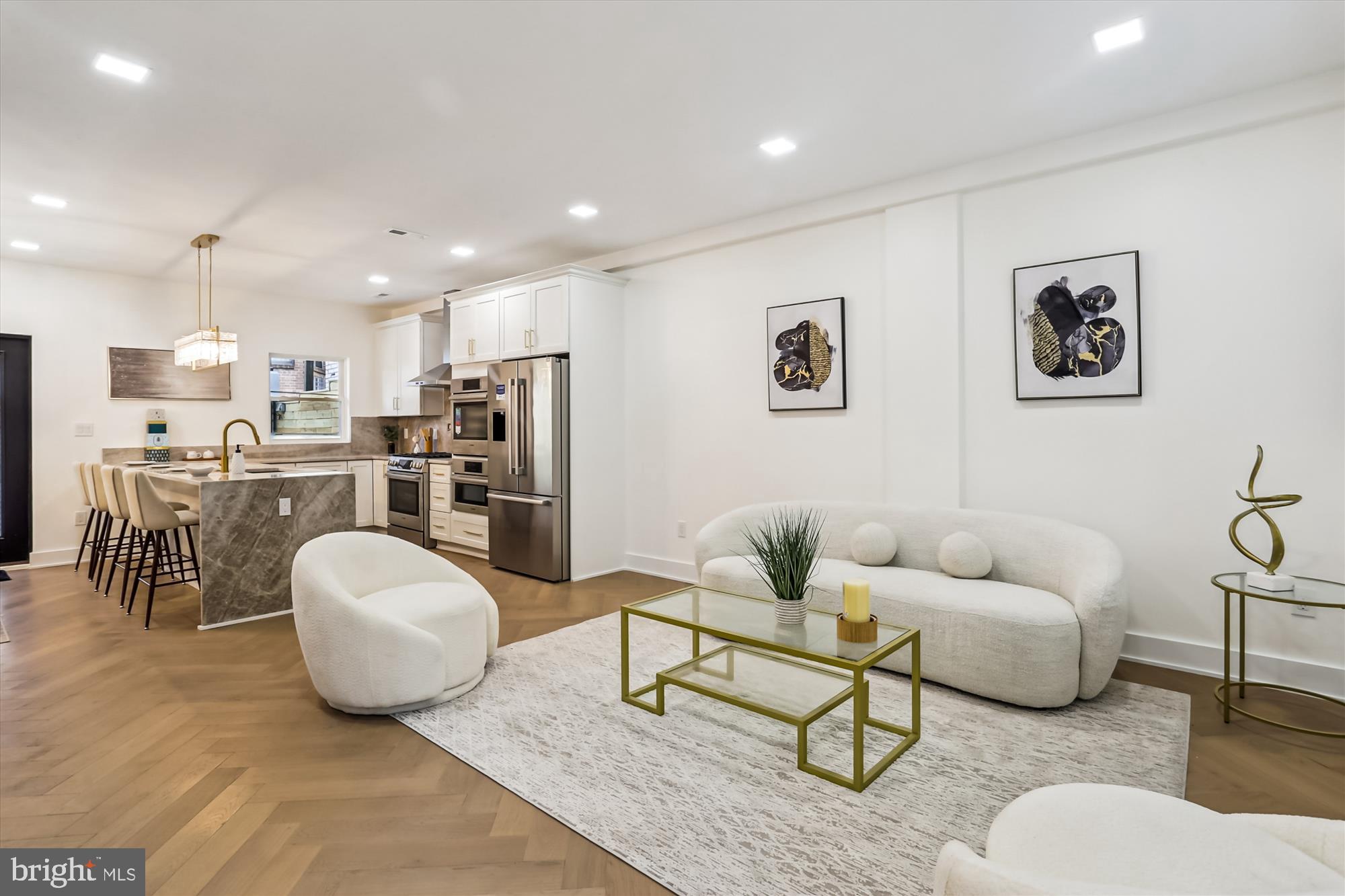 1832 Florida Avenue Northwest Washington, DC 20009 - Photo 17 of 60 a living room with furniture and kitchen view