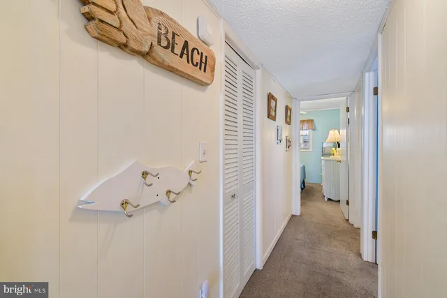a view of a hallway with closet